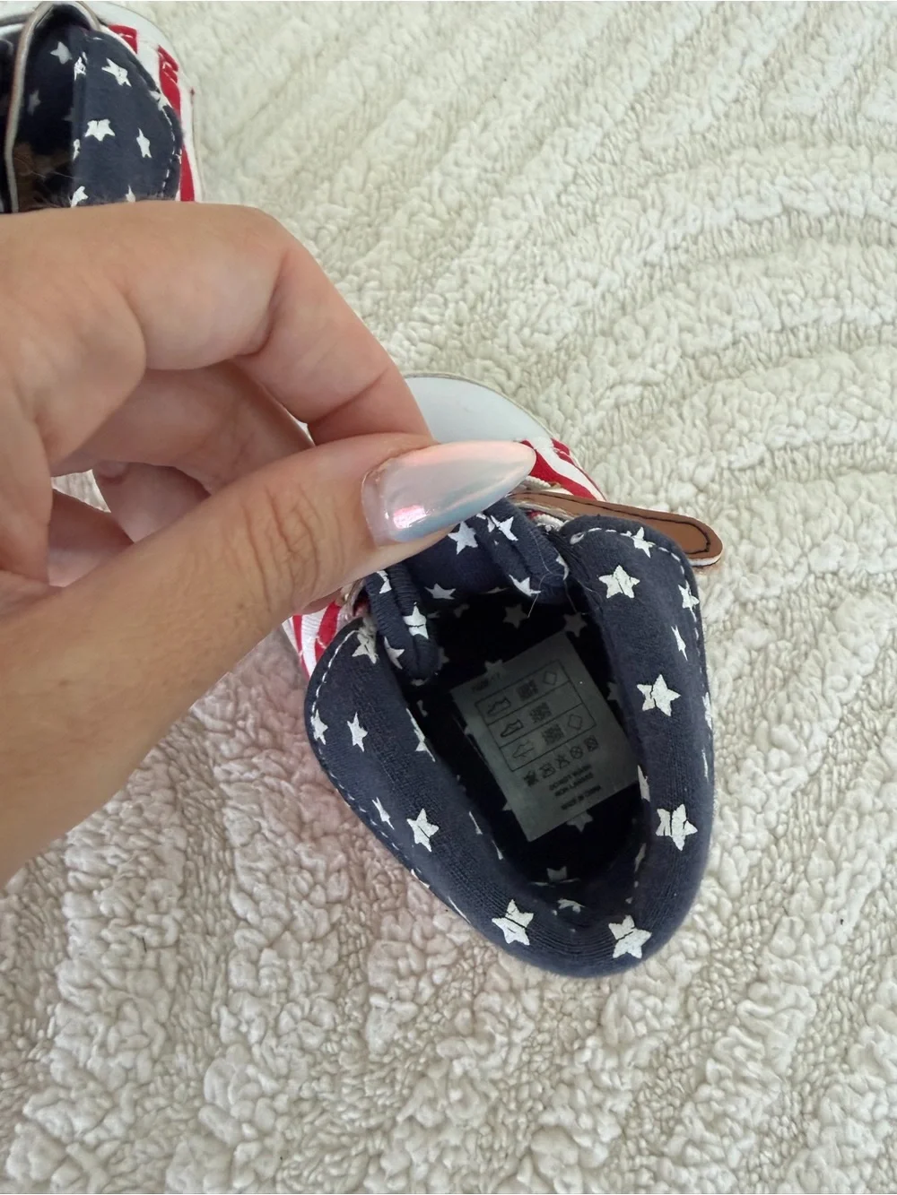Patriotic Stars & Stripes BABY Shoes - NEW - size 0-6 M